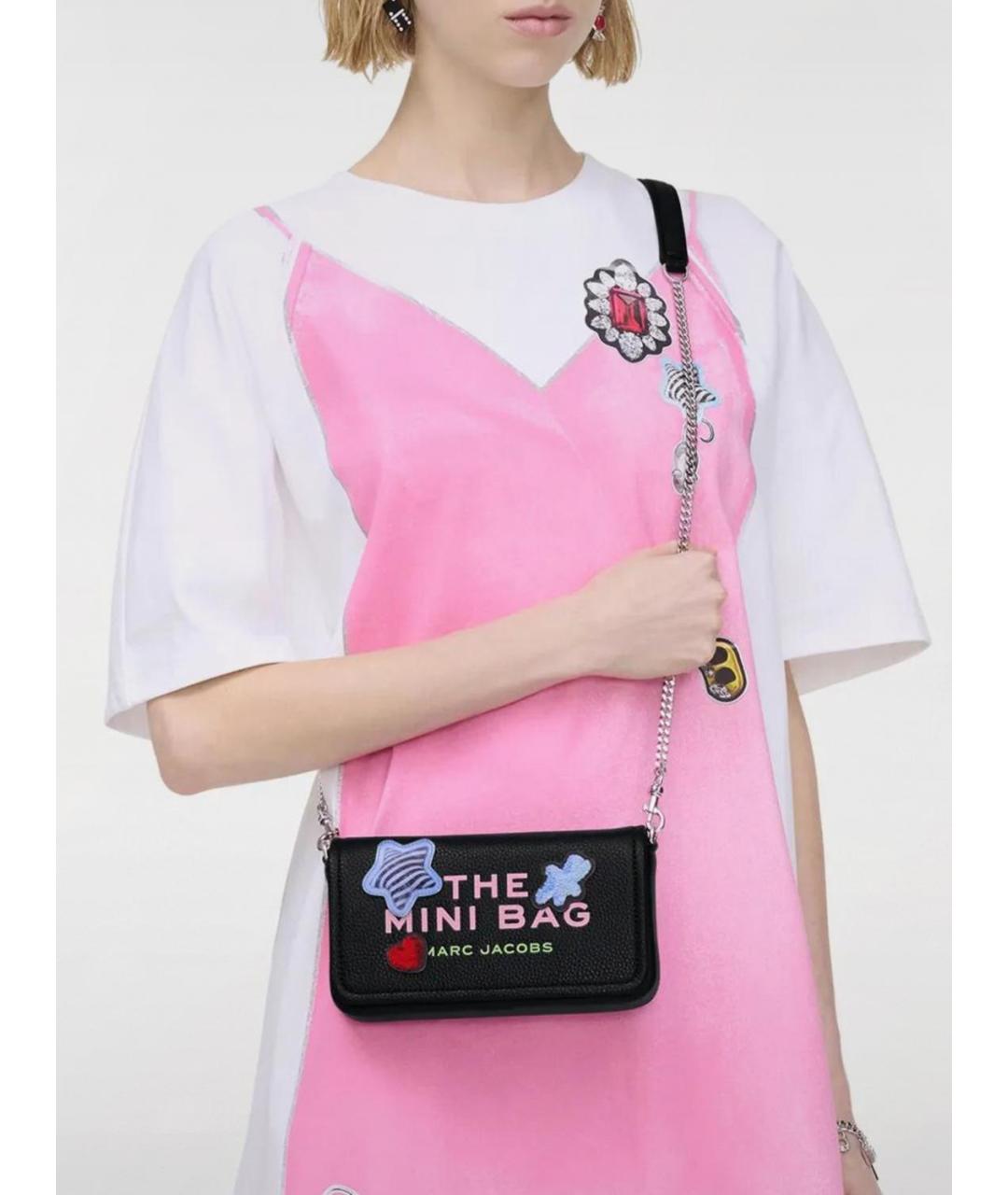 MARC JACOBS Черная кожаная сумка с короткими ручками, фото 2