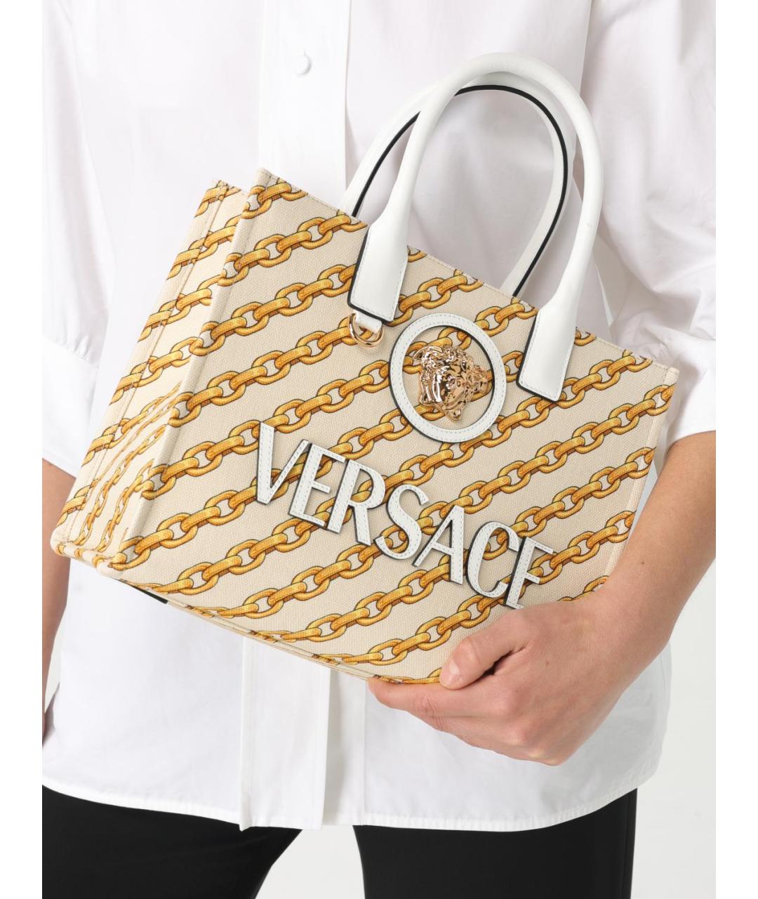VERSACE Мульти жаккардовая сумка тоут, фото 2