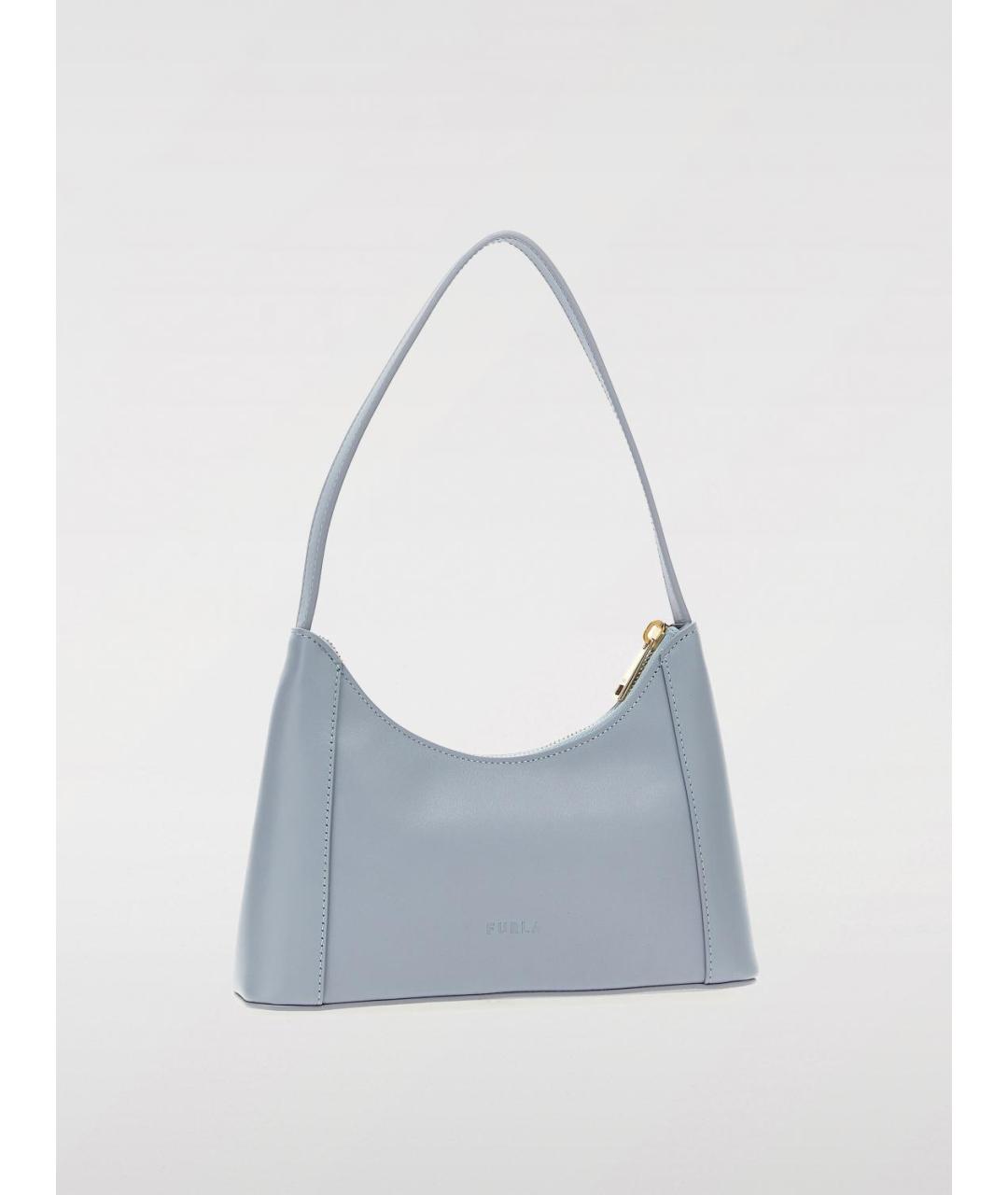 FURLA Голубая кожаная сумка через плечо, фото 2