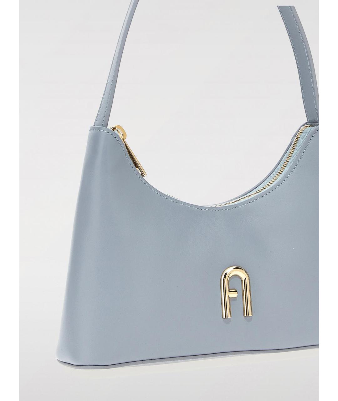 FURLA Голубая кожаная сумка через плечо, фото 3