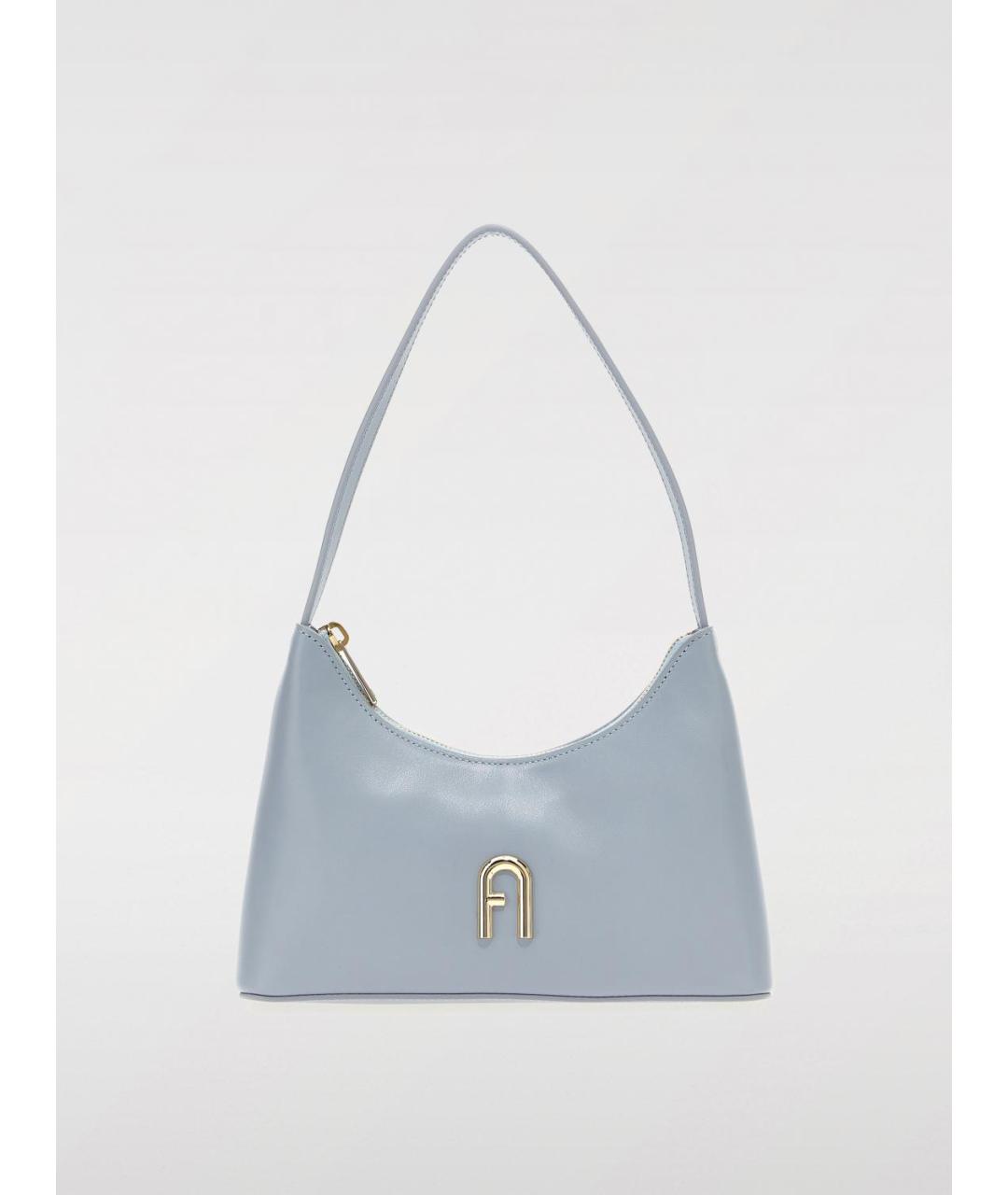 FURLA Голубая кожаная сумка через плечо, фото 5