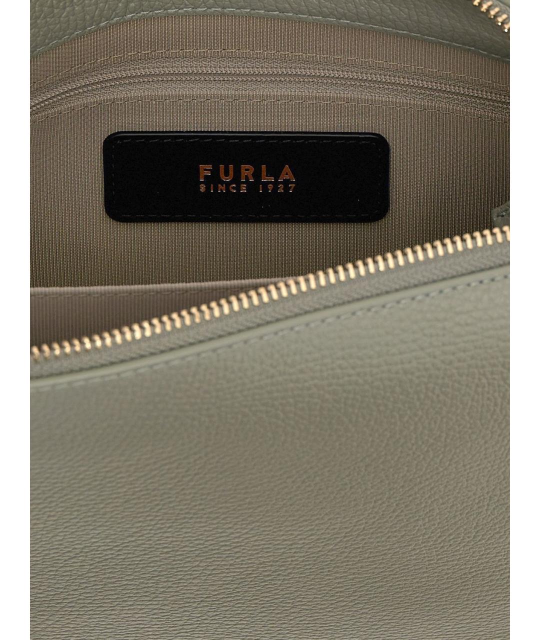 FURLA Зеленая кожаная сумка через плечо, фото 4