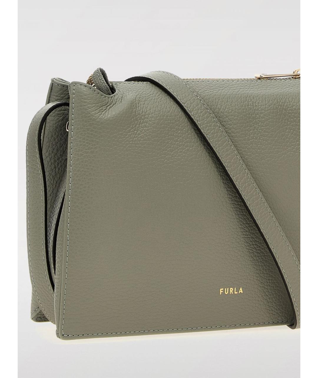 FURLA Зеленая кожаная сумка через плечо, фото 3