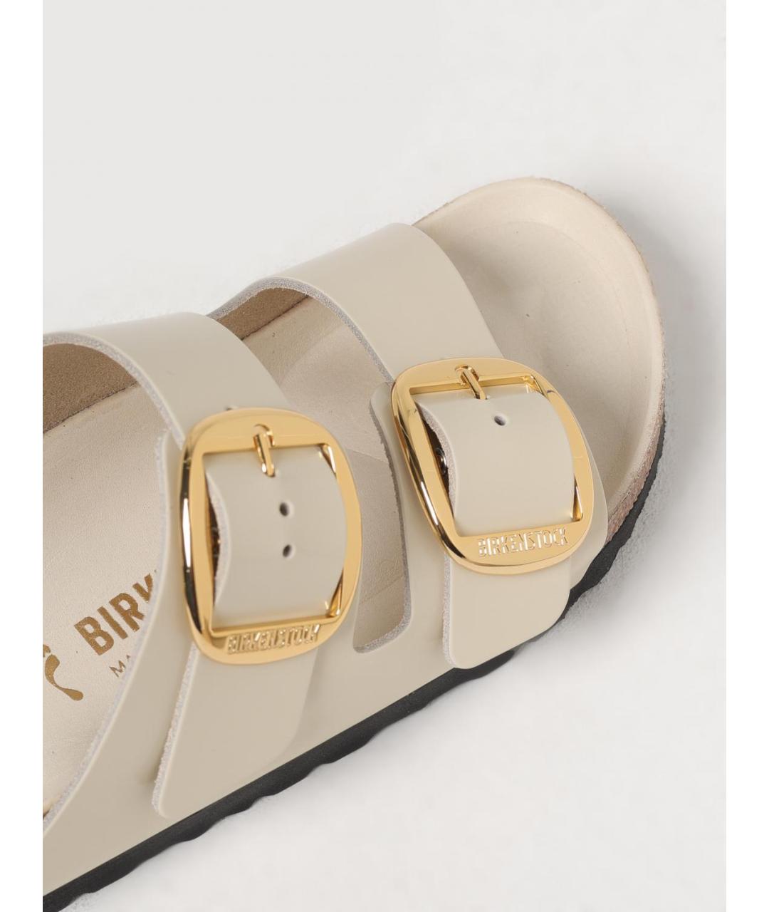BIRKENSTOCK Бежевые кожаные сандалии, фото 4