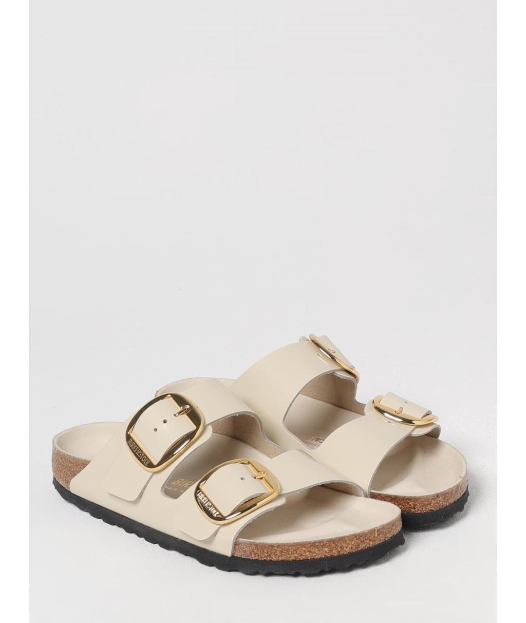 BIRKENSTOCK Бежевые кожаные сандалии, фото 2