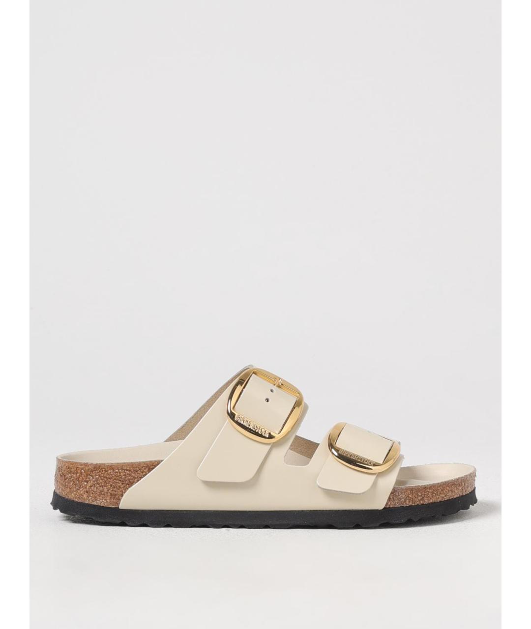 BIRKENSTOCK Бежевые кожаные сандалии, фото 5