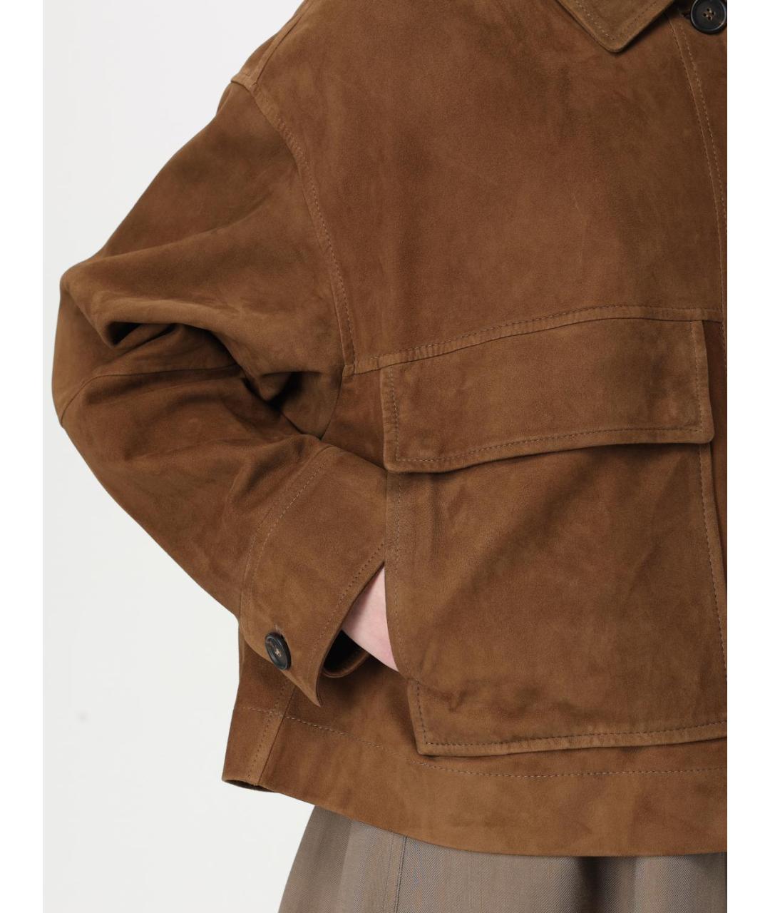 BRUNELLO CUCINELLI Коричневая замшевая куртка, фото 6