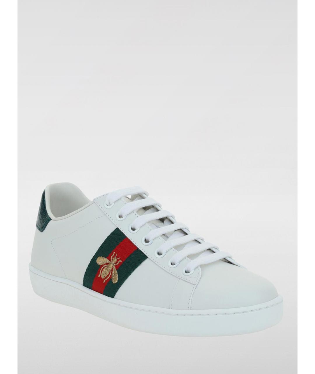 GUCCI Белые кожаные кеды, фото 2