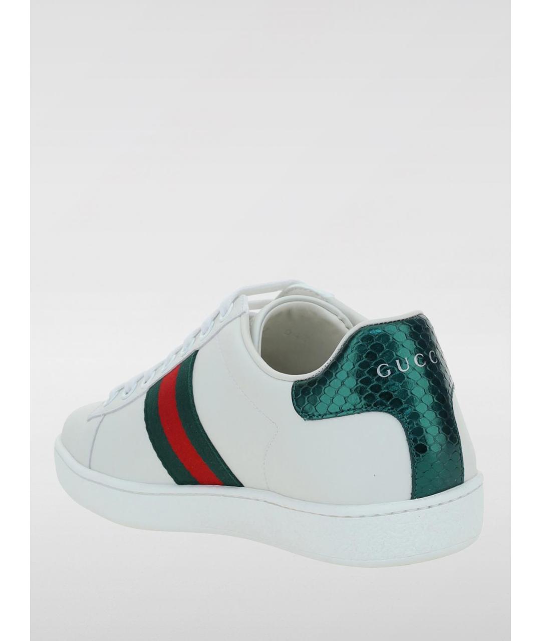 GUCCI Белые кожаные кеды, фото 3
