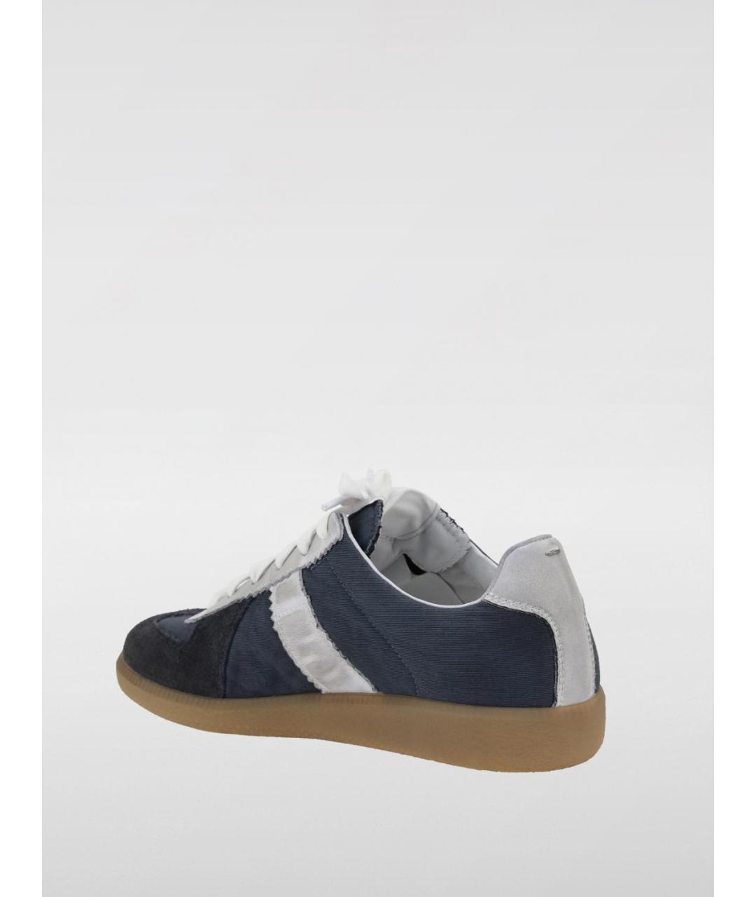 MAISON MARGIELA Синие текстильные низкие кроссовки / кеды, фото 3