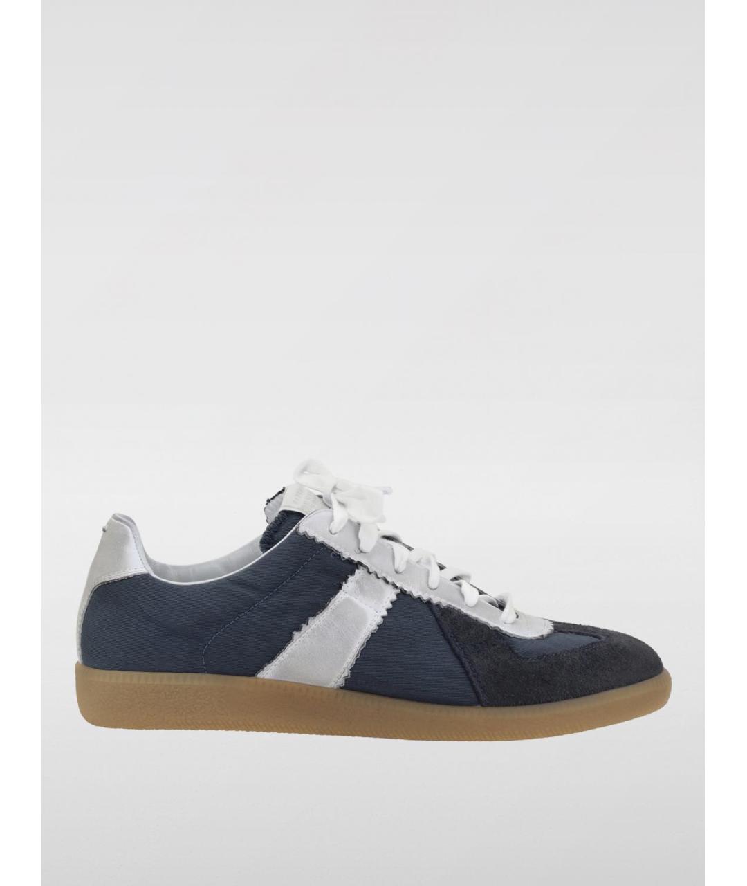 MAISON MARGIELA Синие текстильные низкие кроссовки / кеды, фото 4