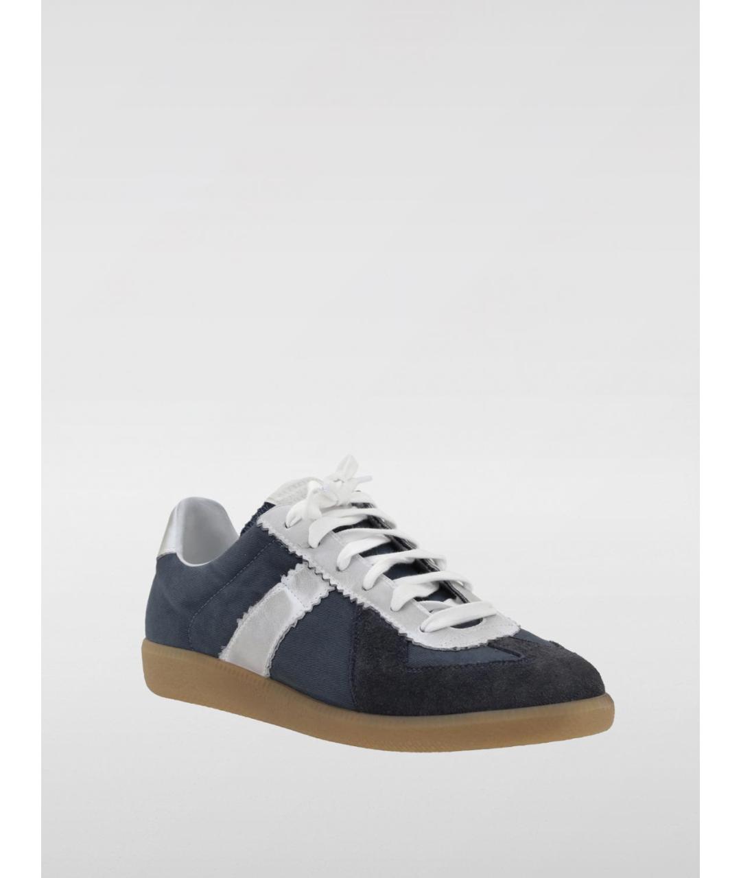 MAISON MARGIELA Синие текстильные низкие кроссовки / кеды, фото 2