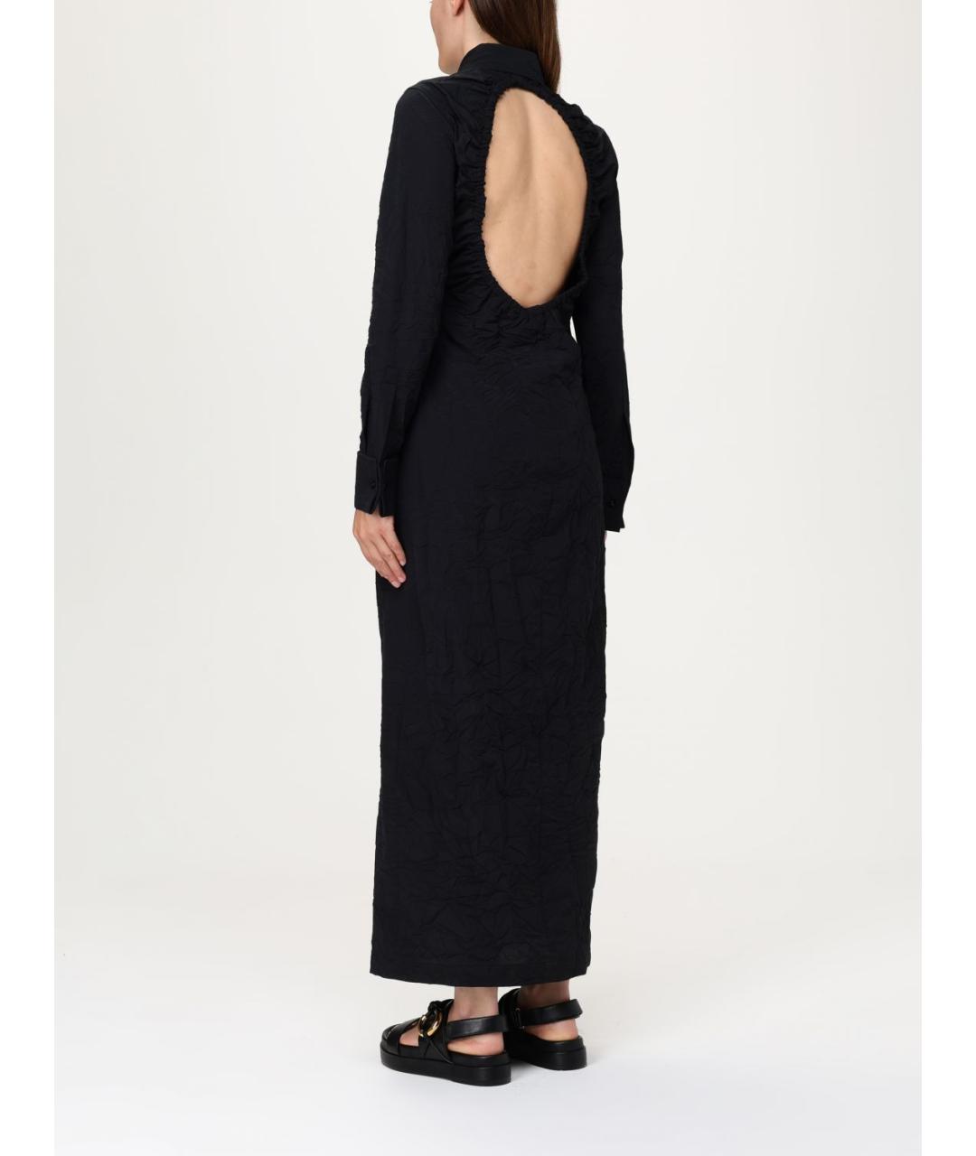MAX MARA Черное хлопковое повседневное платье, фото 3