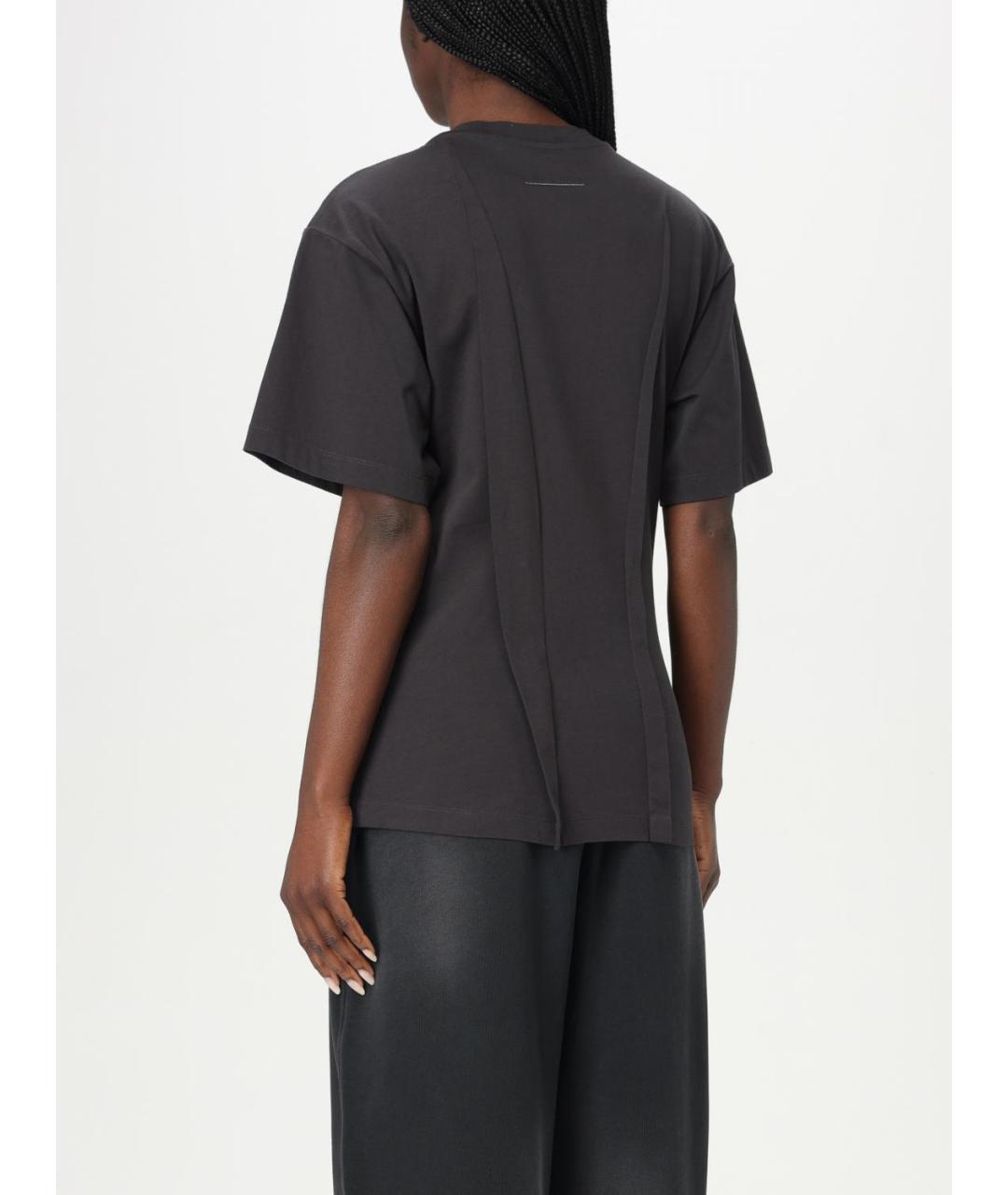 MM6 MAISON MARGIELA Черная хлопковая футболка, фото 4