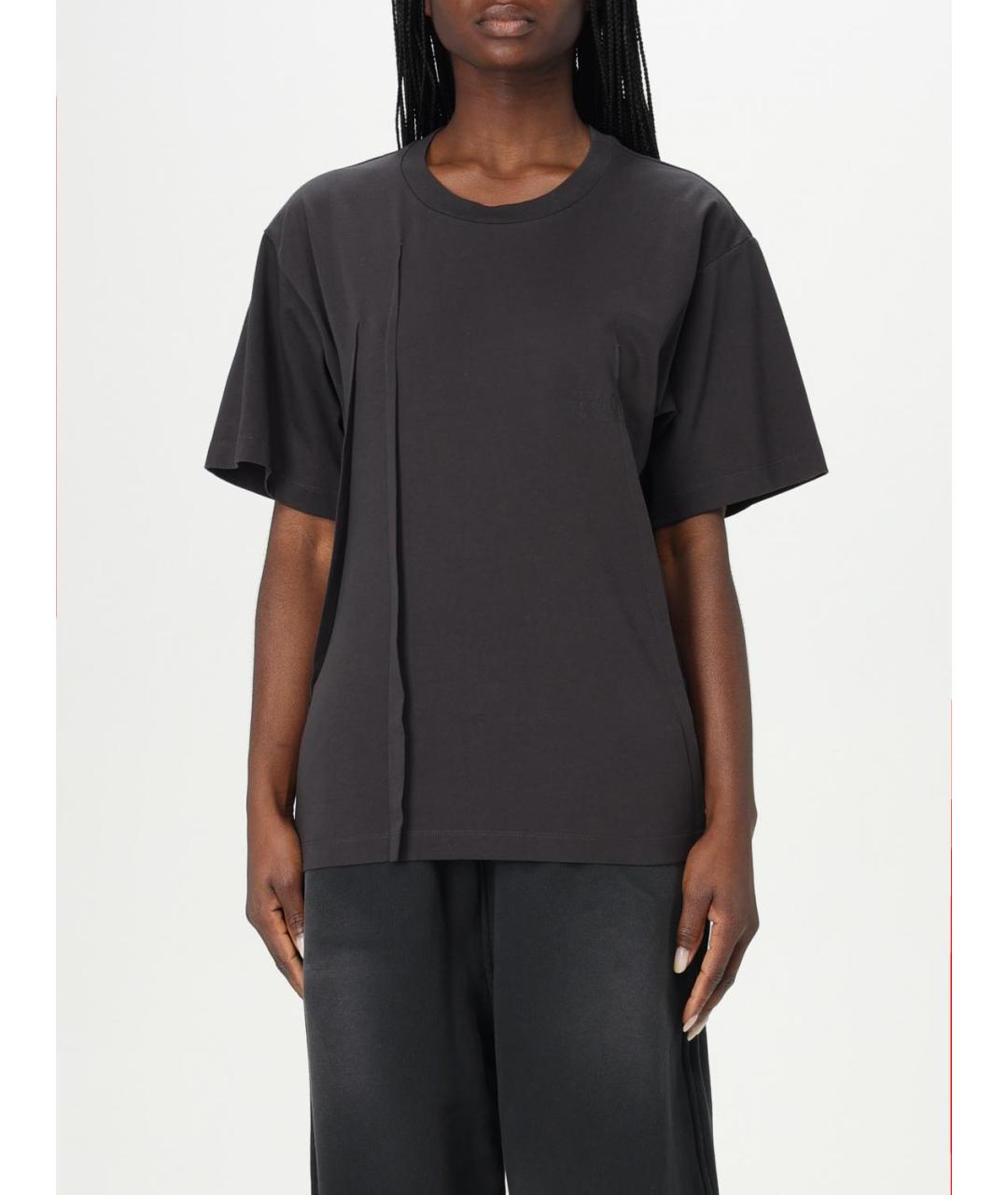 MM6 MAISON MARGIELA Черная хлопковая футболка, фото 2
