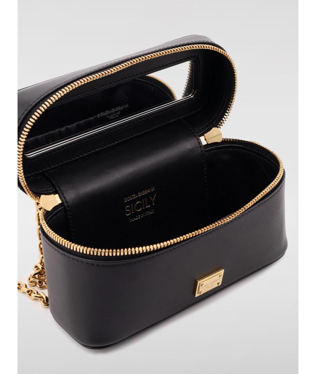 DOLCE&GABBANA Черная кожаная сумка через плечо, фото 4