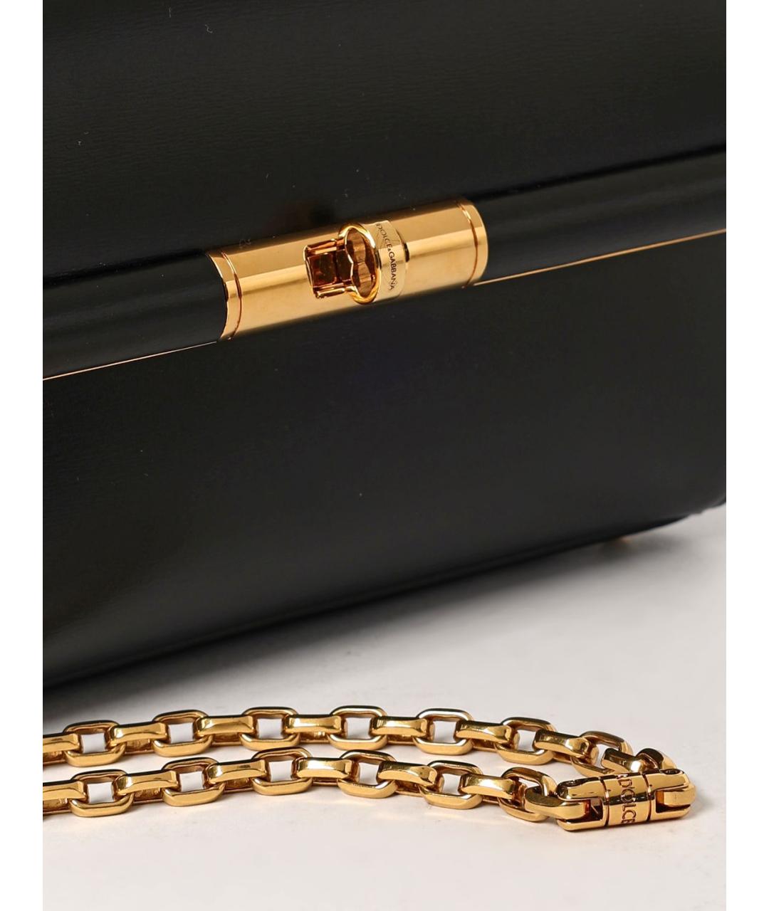 DOLCE&GABBANA Черная кожаная сумка через плечо, фото 4