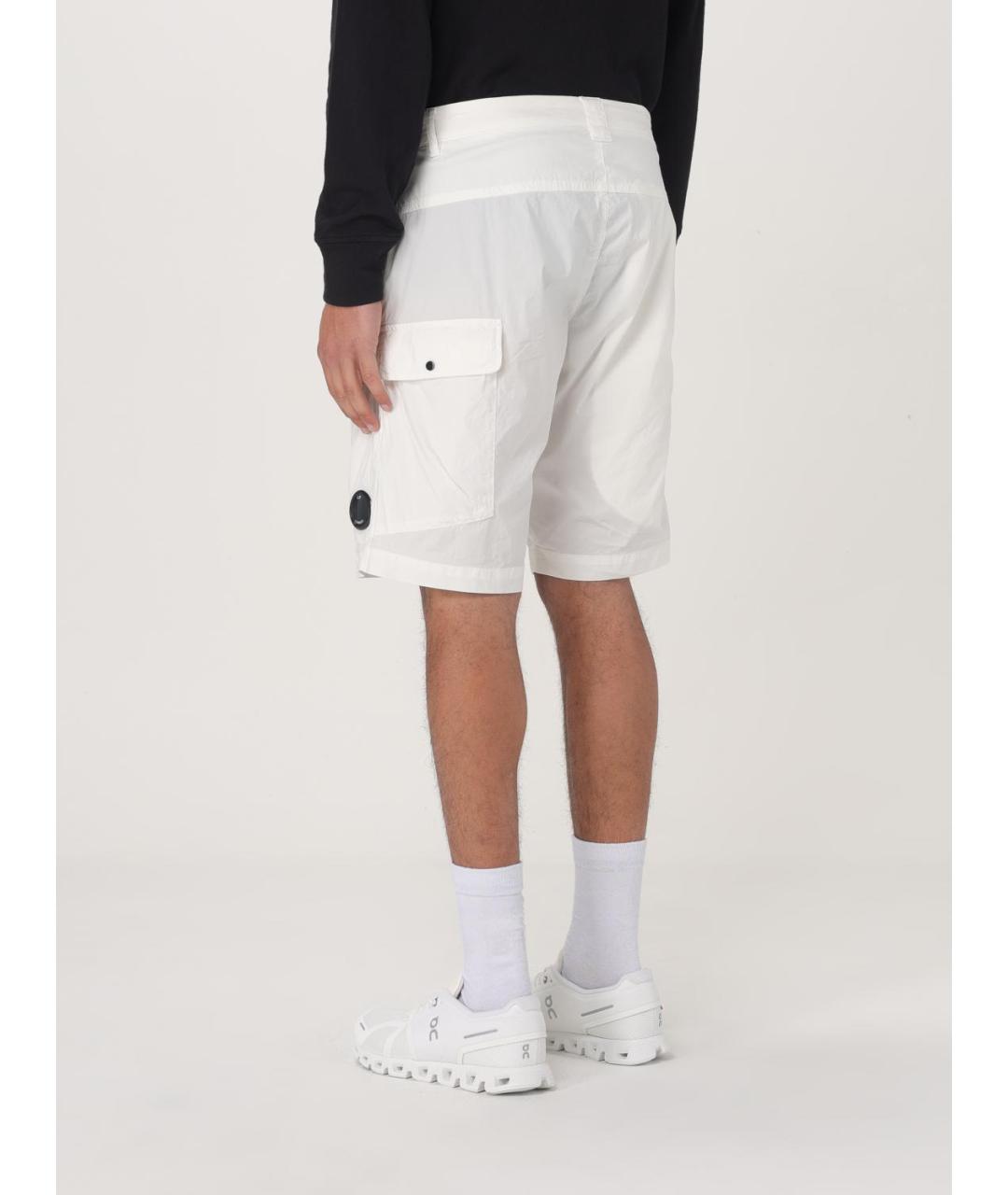 CP COMPANY Белые хлопко-эластановые шорты, фото 4