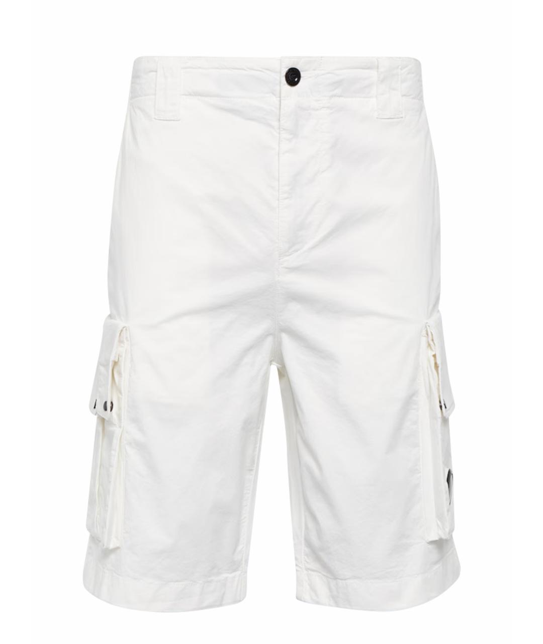 CP COMPANY Белые хлопко-эластановые шорты, фото 1