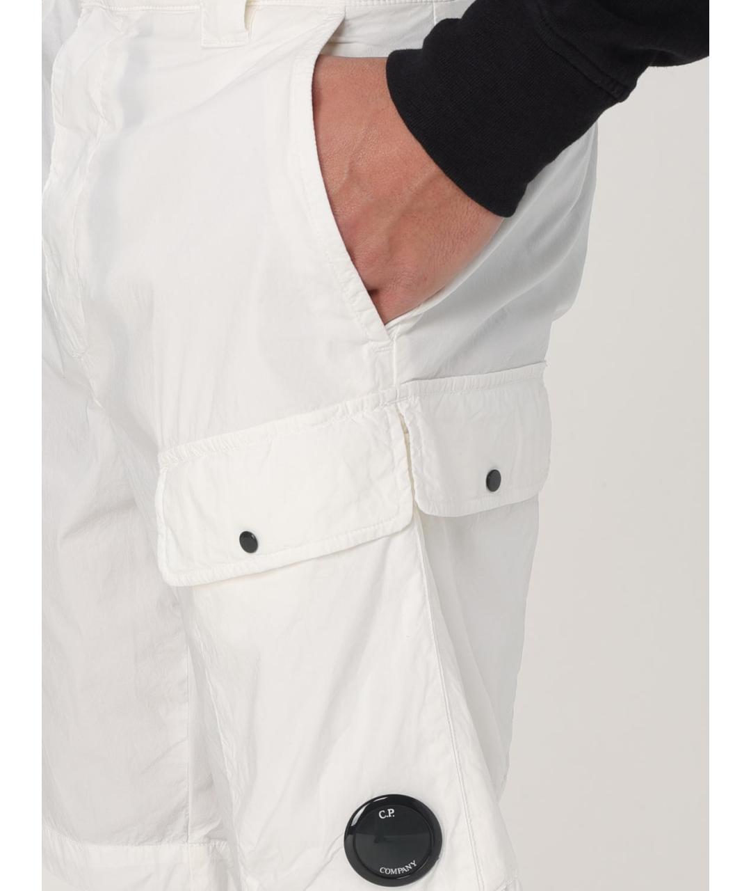 CP COMPANY Белые хлопко-эластановые шорты, фото 5