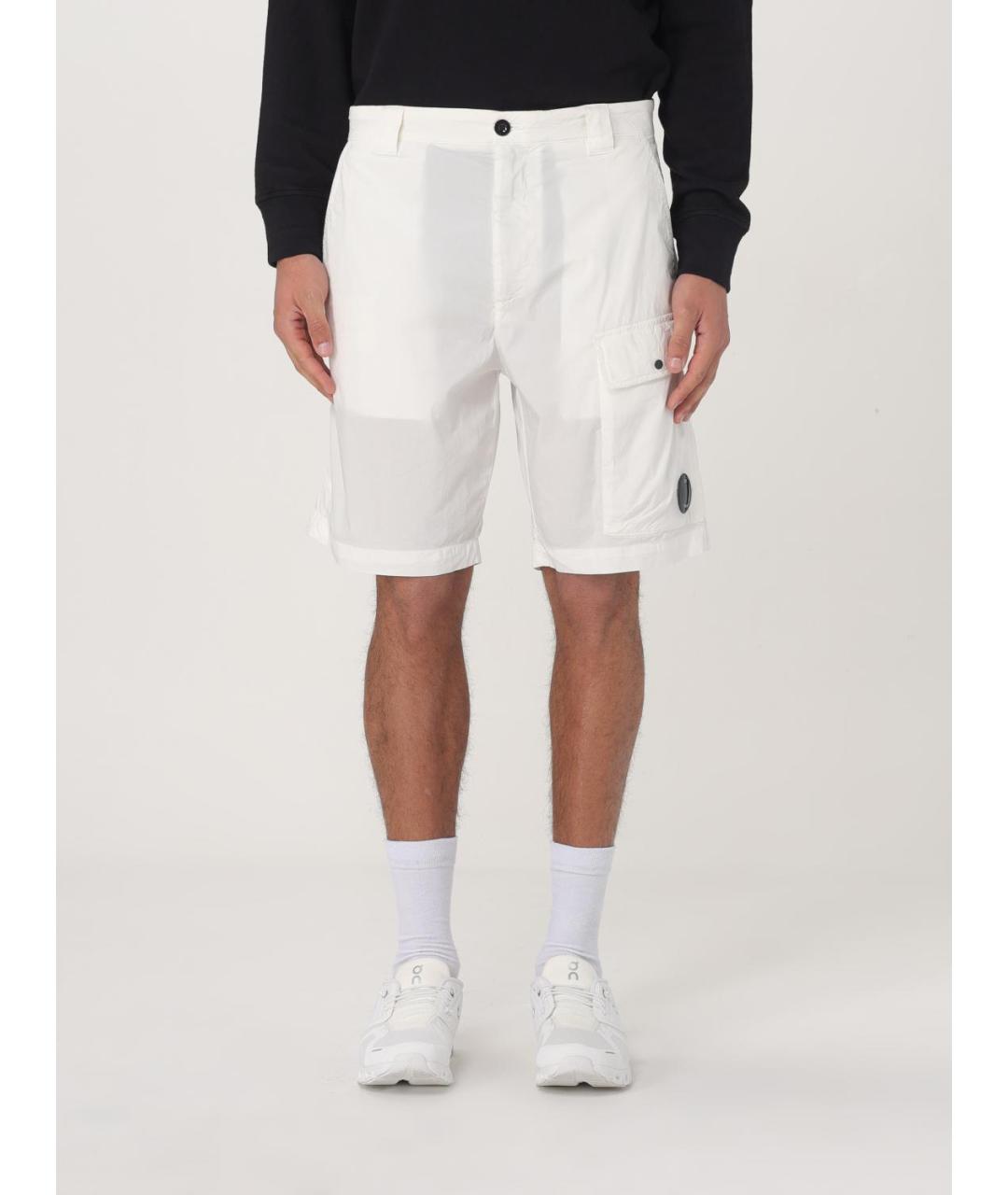 CP COMPANY Белые хлопко-эластановые шорты, фото 2