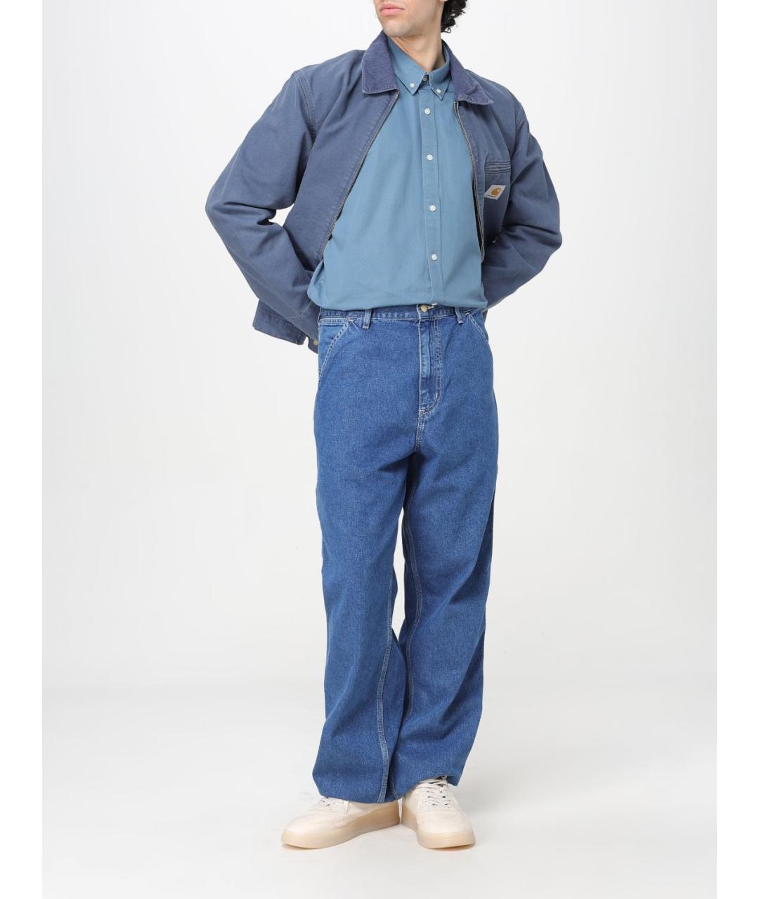 CARHARTT WIP Синие хлопковые прямые джинсы, фото 3