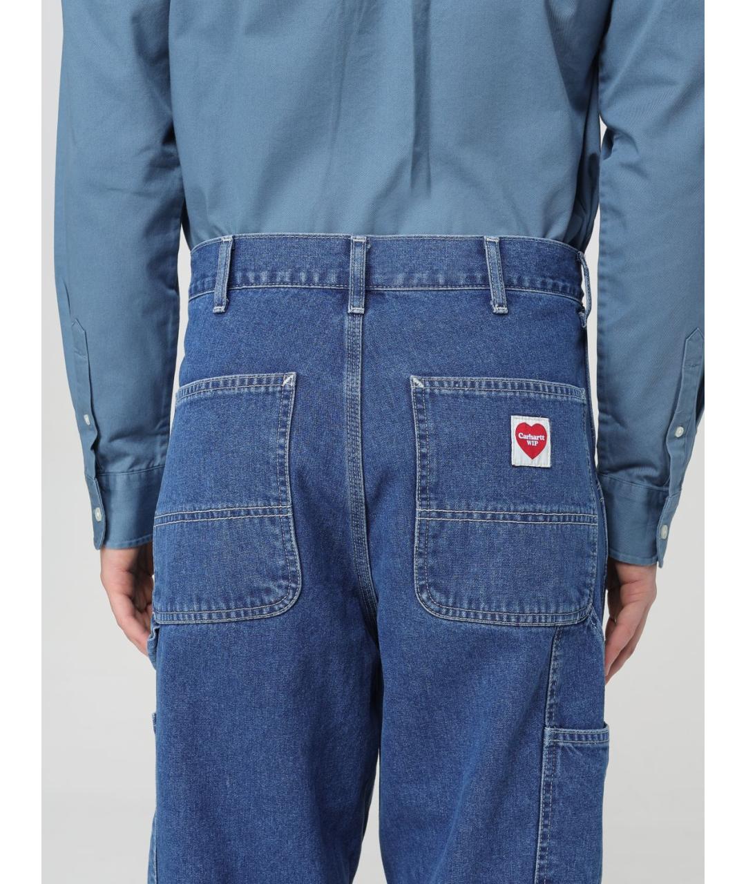 CARHARTT WIP Синие хлопковые прямые джинсы, фото 5