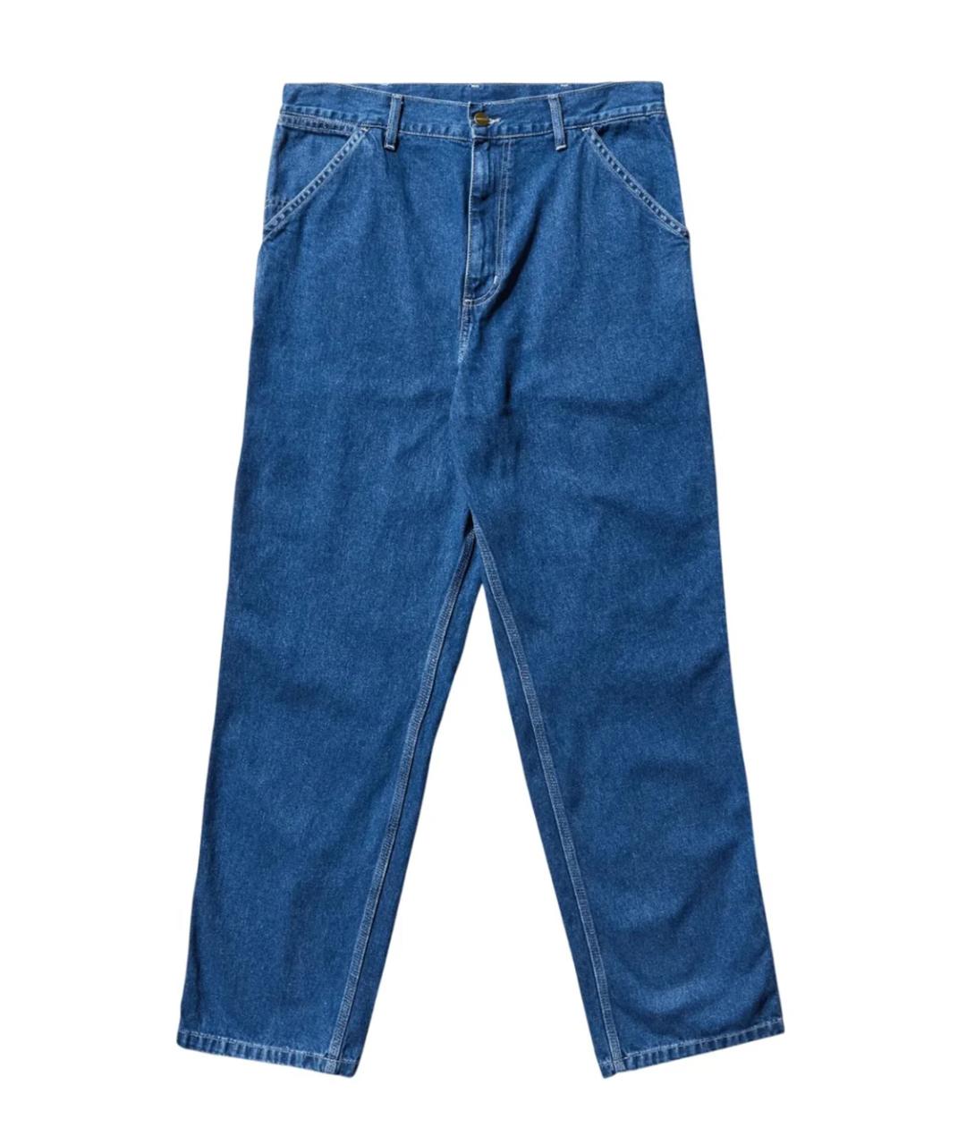 CARHARTT WIP Синие хлопковые прямые джинсы, фото 1