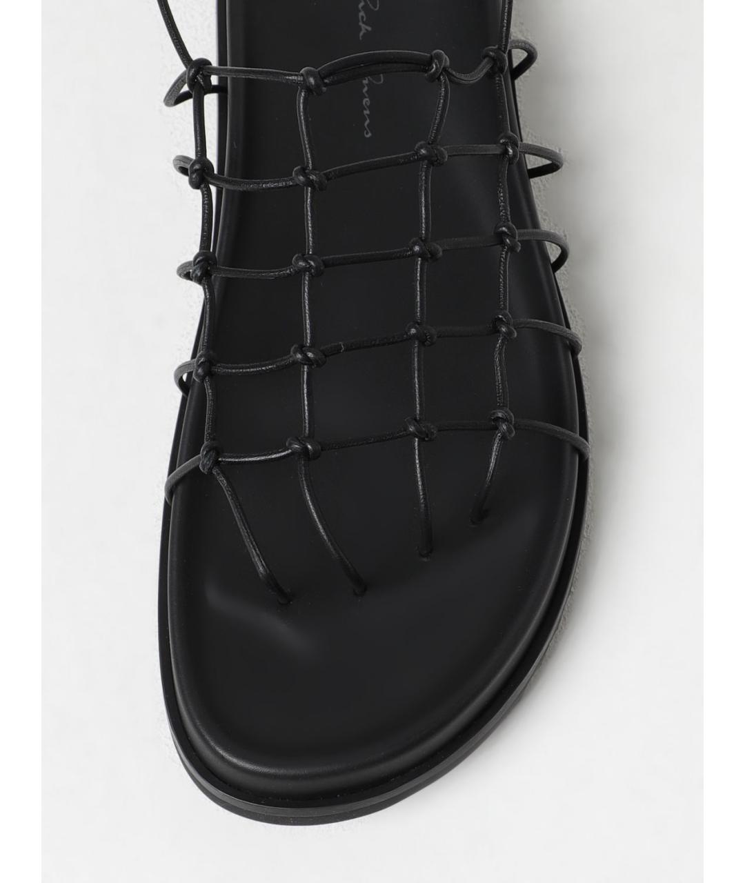 RICK OWENS Черные кожаные сандалии, фото 4