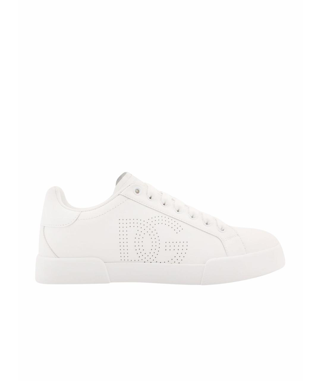 DOLCE&GABBANA Белые кожаные кеды, фото 1