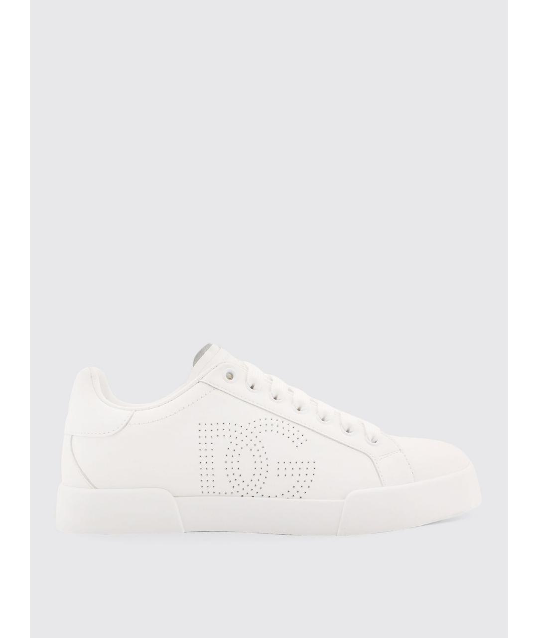 DOLCE&GABBANA Белые кожаные кеды, фото 5