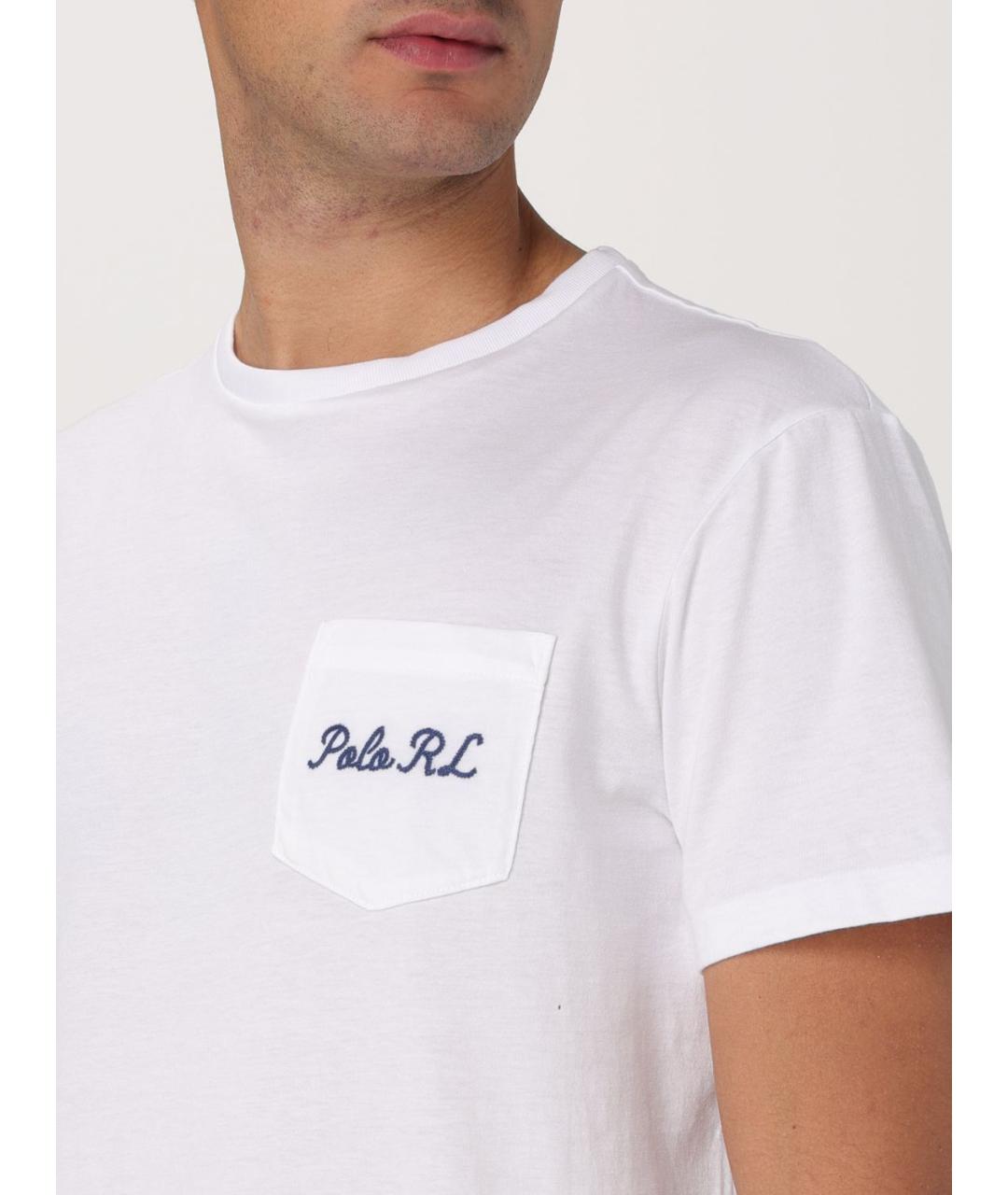 POLO RALPH LAUREN Белая хлопковая футболка, фото 4