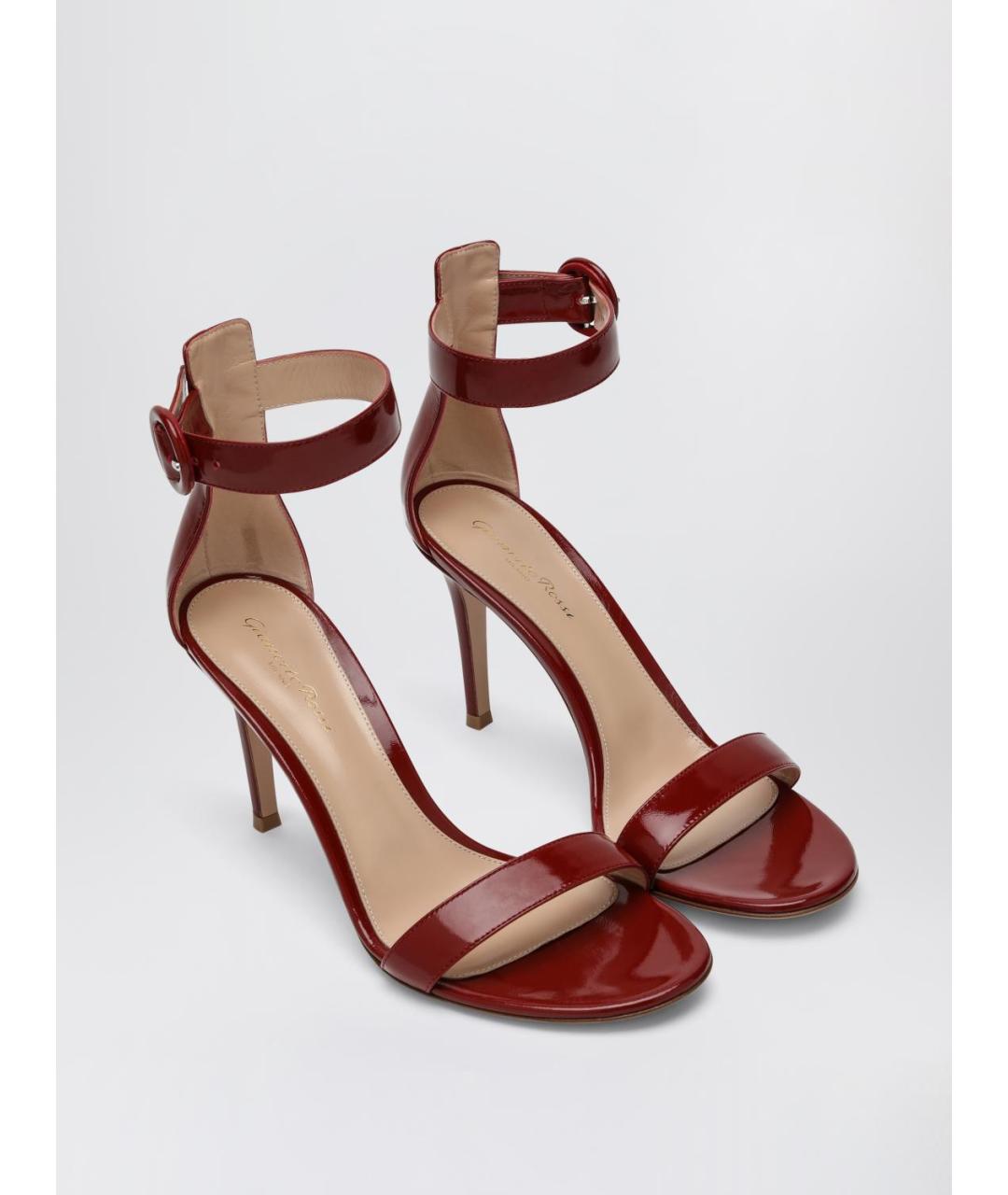 GIANVITO ROSSI Красные босоножки из лакированной кожи, фото 2