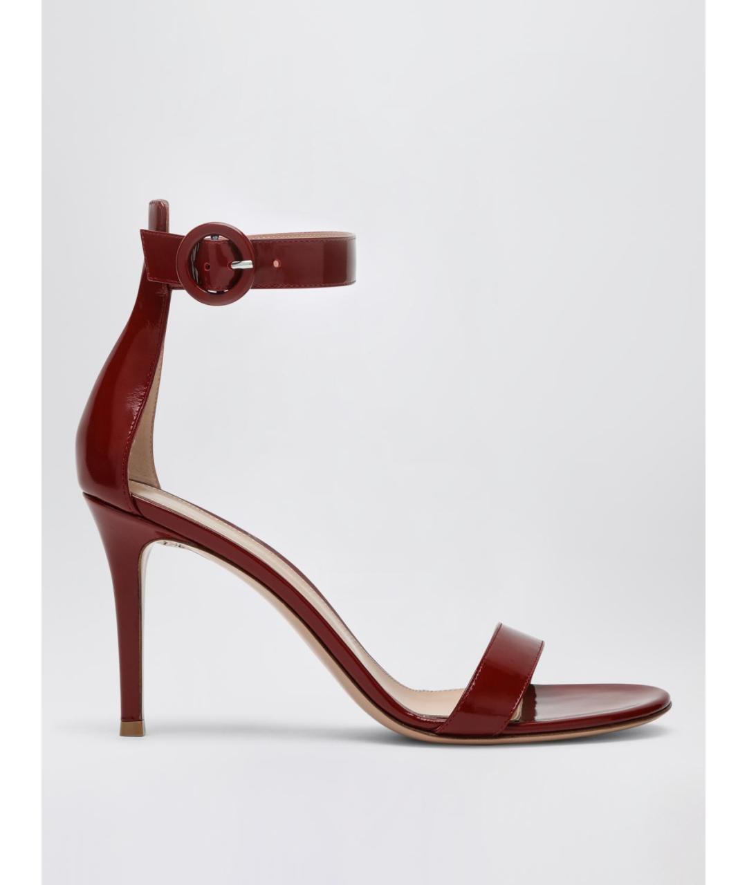 GIANVITO ROSSI Красные босоножки из лакированной кожи, фото 4