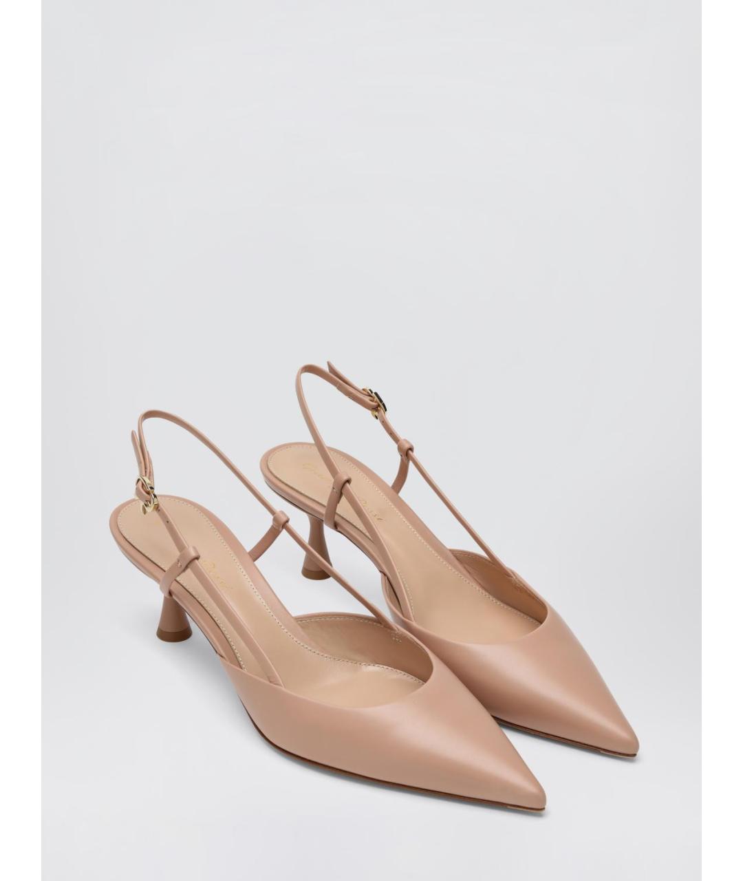 GIANVITO ROSSI Бежевые кожаные туфли, фото 2