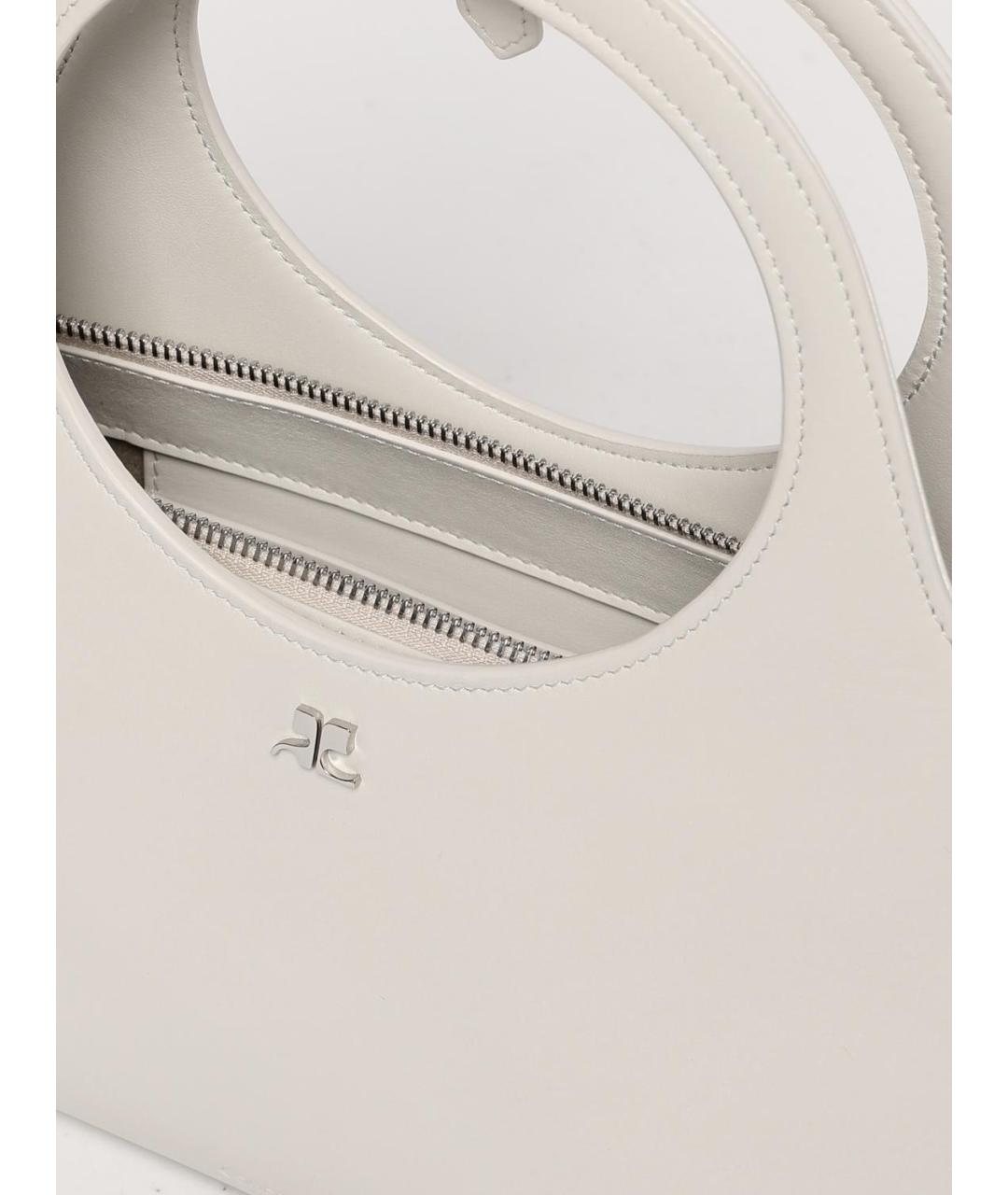 COURREGES Белая кожаная сумка тоут, фото 5