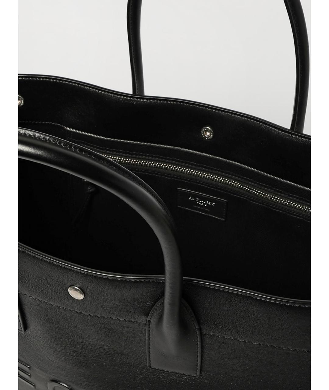 SAINT LAURENT Черная кожаная сумка тоут, фото 5