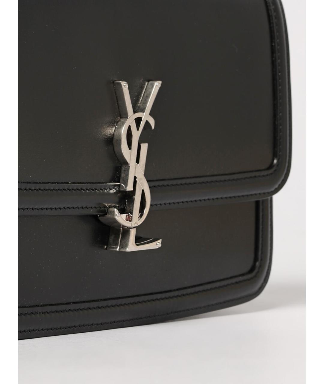 SAINT LAURENT Черная кожаная сумка на плечо, фото 4