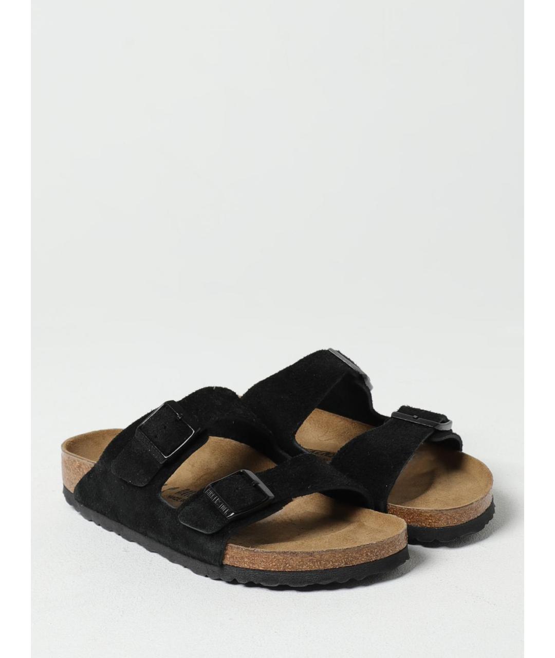 BIRKENSTOCK Черные замшевые шлепанцы, фото 2