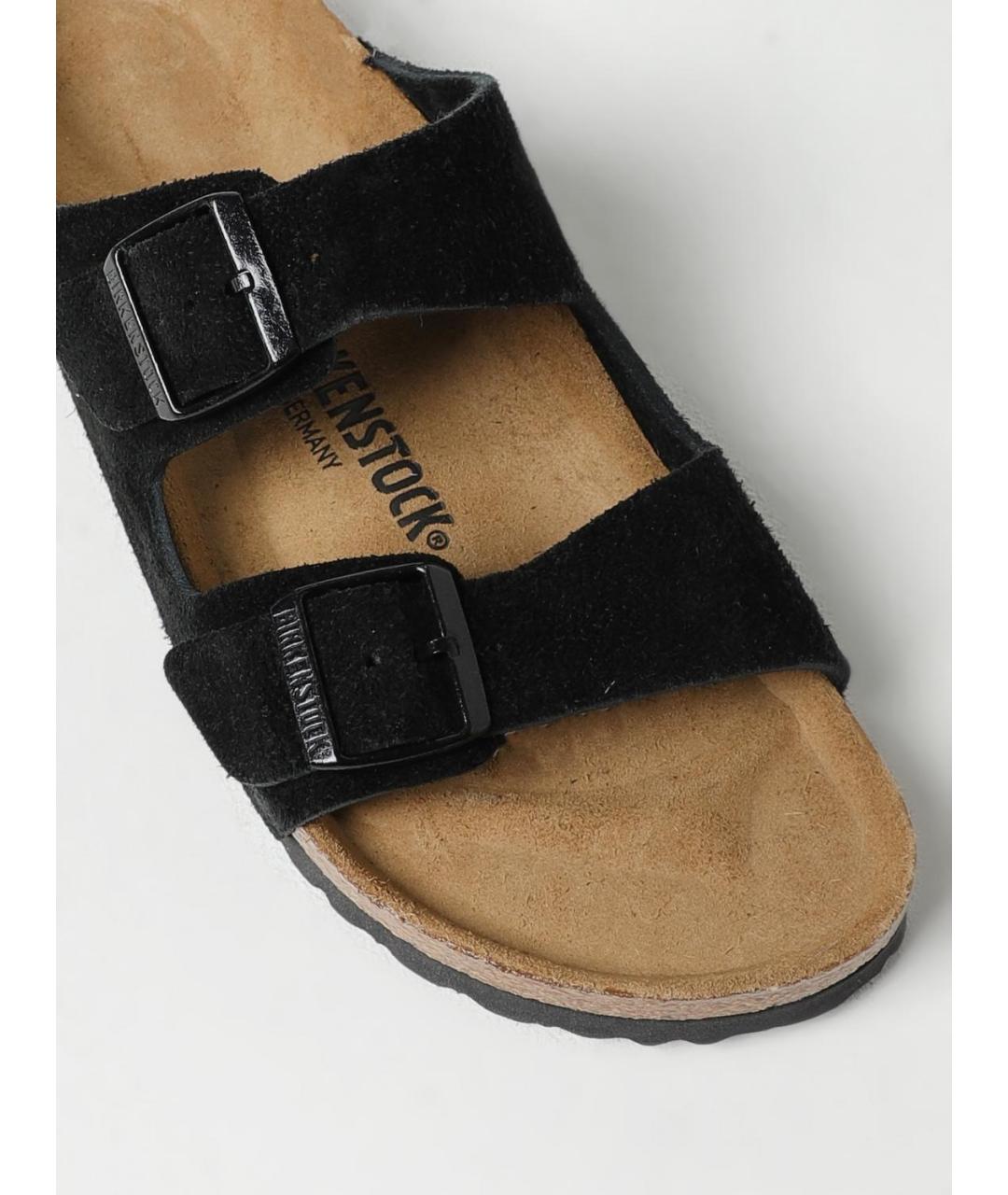 BIRKENSTOCK Черные замшевые шлепанцы, фото 4