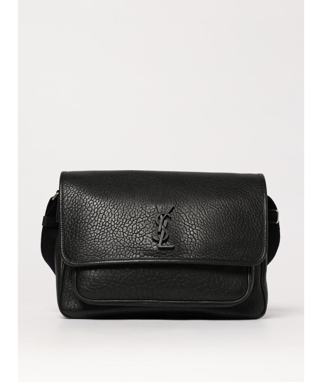 SAINT LAURENT Черная кожаная сумка на плечо, фото 6