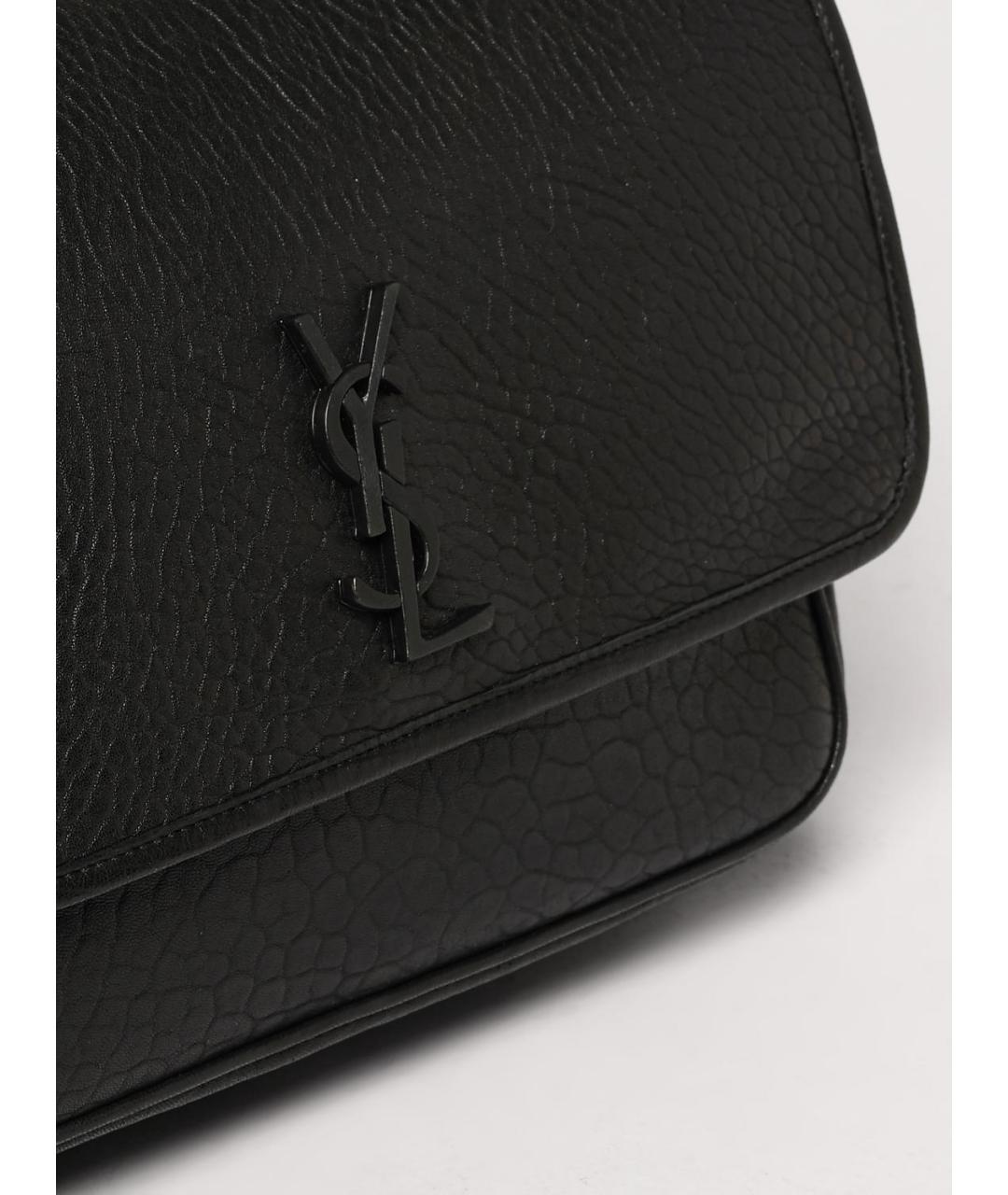 SAINT LAURENT Черная кожаная сумка на плечо, фото 4