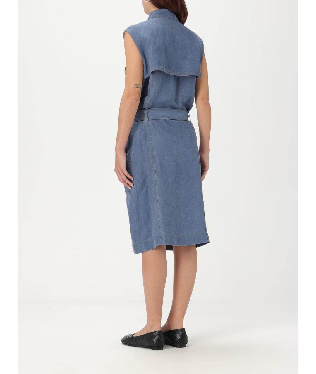 BOTTEGA VENETA Голубое вискозное платье, фото 3