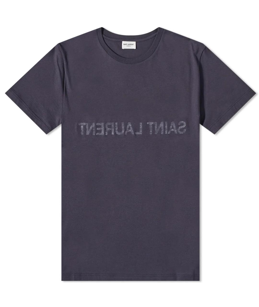 SAINT LAURENT Темно-синяя футболка, фото 1