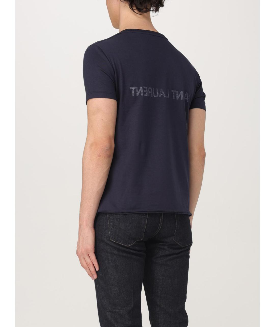 SAINT LAURENT Темно-синяя футболка, фото 4