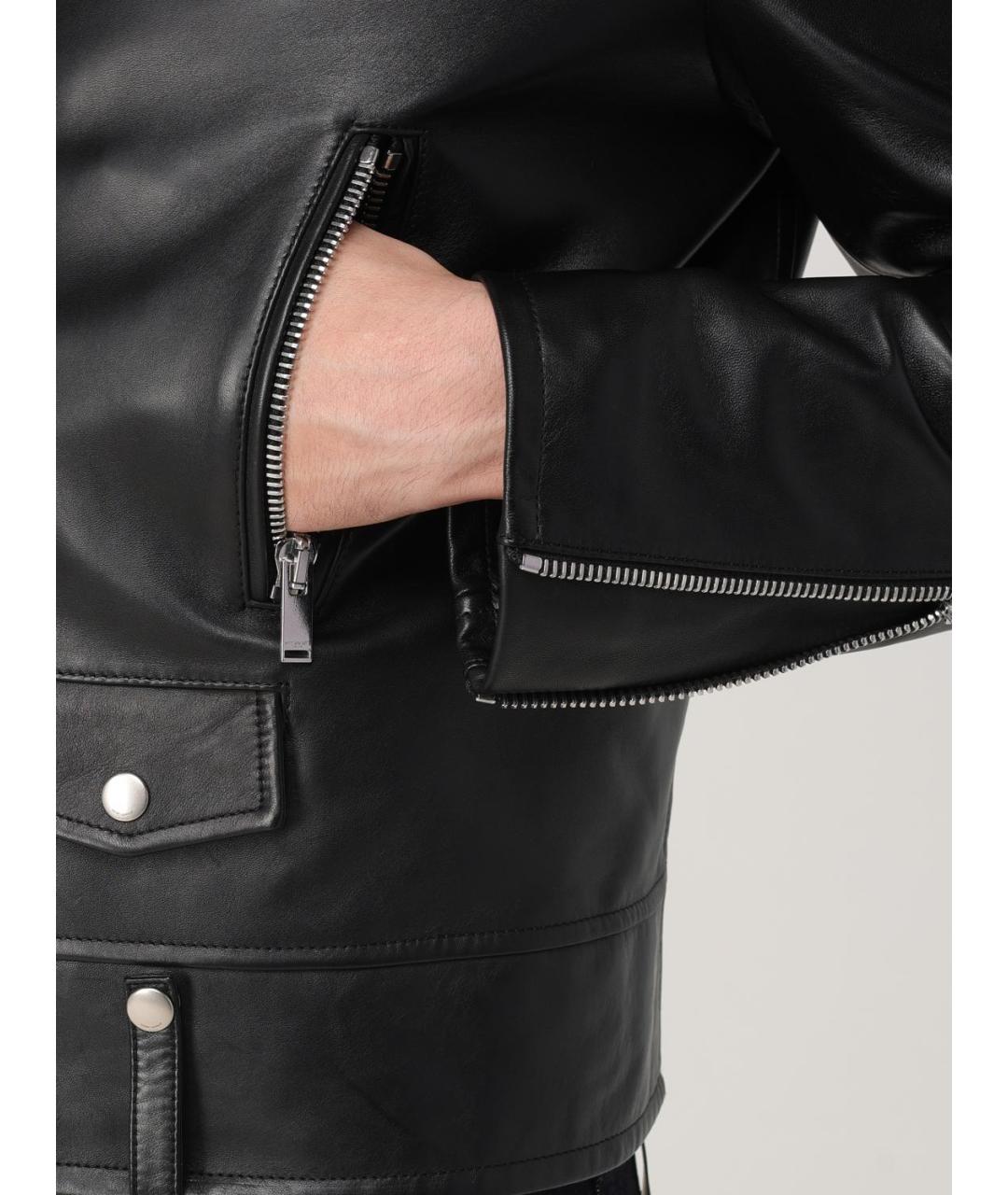 SAINT LAURENT Черная кожаная куртка, фото 6