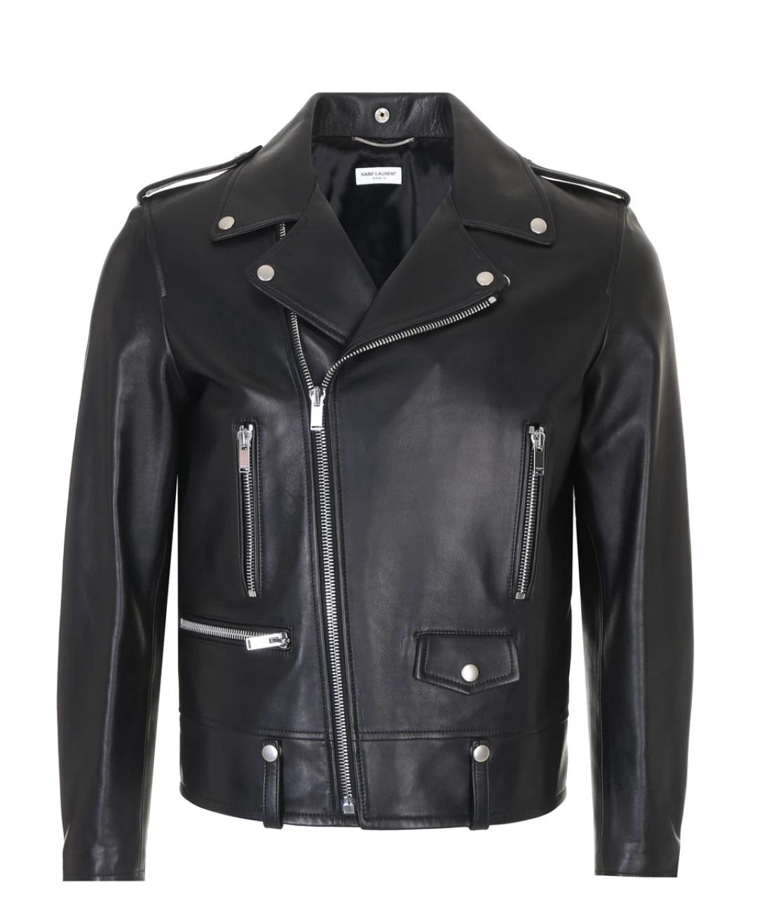 SAINT LAURENT Черная кожаная куртка, фото 1