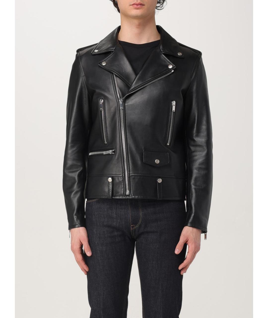 SAINT LAURENT Черная кожаная куртка, фото 2