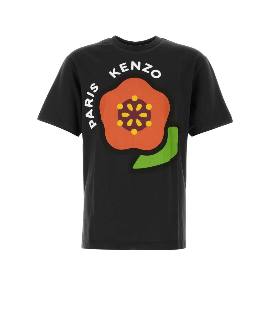 KENZO Черная хлопковая футболка, фото 1
