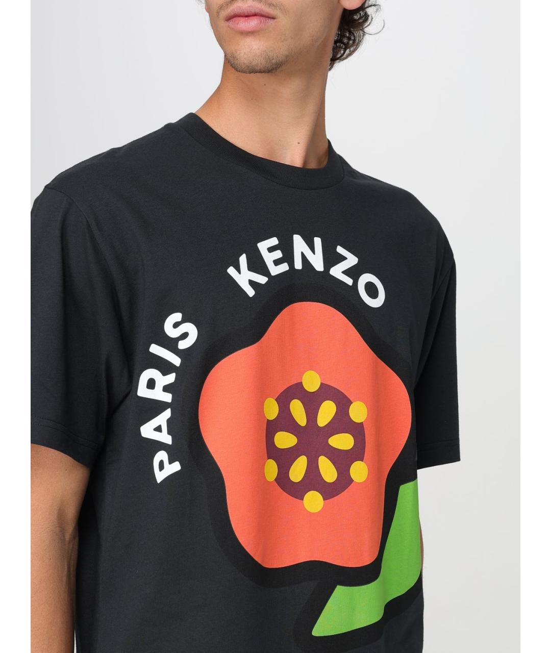 KENZO Черная хлопковая футболка, фото 4